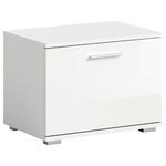 GARDEROBENBANK Prego  in 55/40/37 cm  - Weiß Hochglanz/Silberfarben, Design, Holzwerkstoff/Kunststoff (55/40/37cm) - Xora