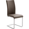 SCHWINGSTUHL  in Edelstahl Lederlook  - Edelstahlfarben/Creme, Design, Textil/Metall (42/102/58cm) - MID.YOU