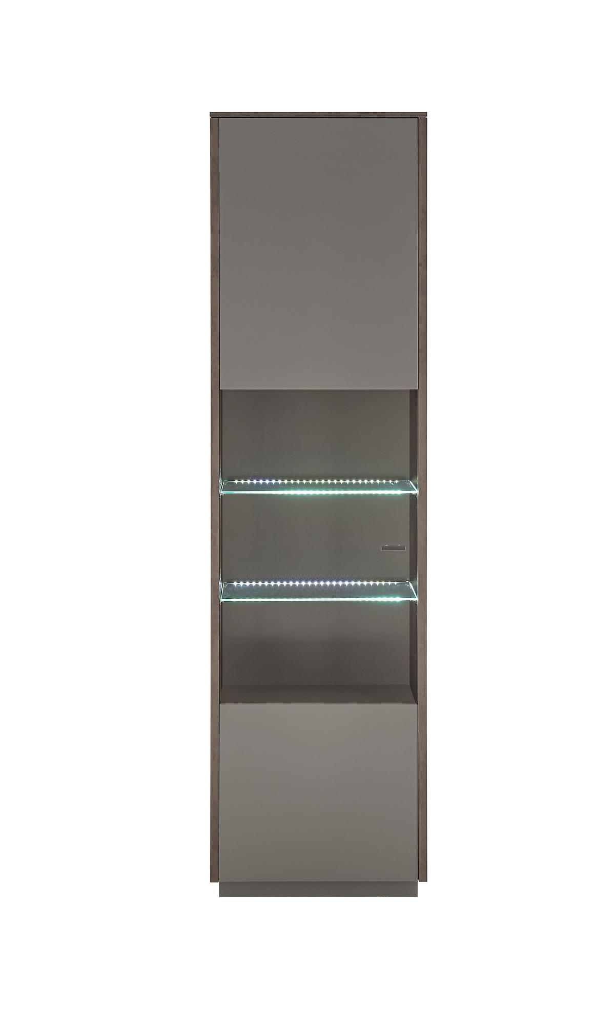 VITRINE in Anthrazit, Eichefarben  - Eichefarben/Anthrazit, Design, Glas/Holzwerkstoff (55/200/40cm) - MID.YOU