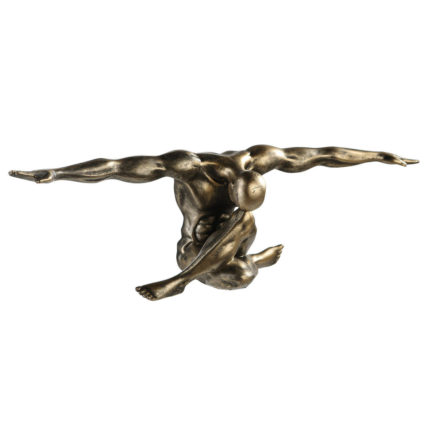 XXXLutz Skulptur Cliffhanger Champagner 59.5x20x19 cm