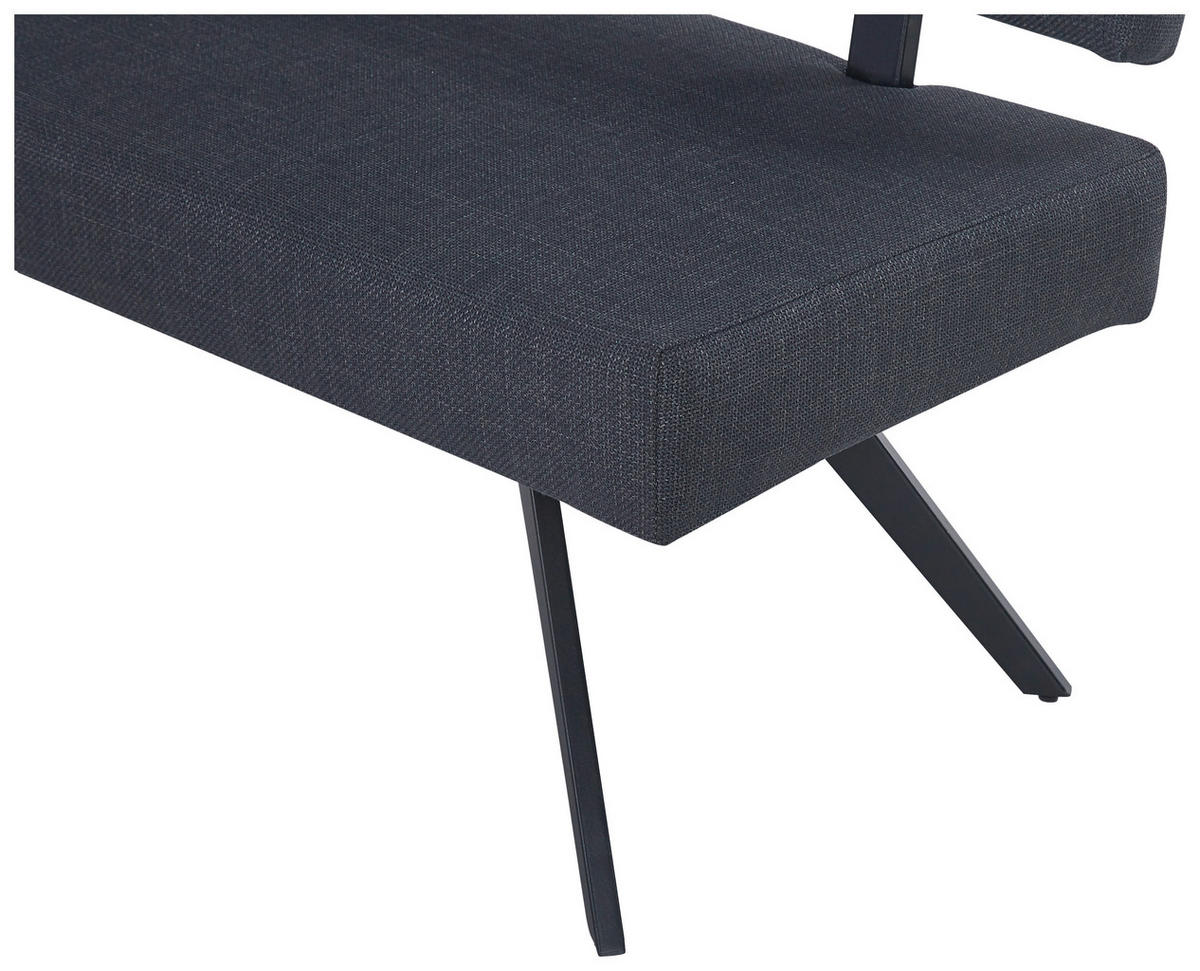 ECKBANK  in Dunkelgrau  - Dunkelgrau/Schwarz, KONVENTIONELL, Textil/Metall (190/150/90/62cm) - MID.YOU