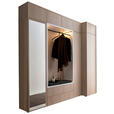 GARDEROBE 10-teilig  in 250/233/59 cm  - Eichefarben/Weiß, Design, Holzwerkstoff/Textil (250/233/59cm) - Moderano