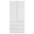 DREHTÜRENSCHRANK 101/235/61 cm,  in Weiß, 2-türig  - Weiß, Basics, Glas/Holzwerkstoff (101/235/61cm) - Novel