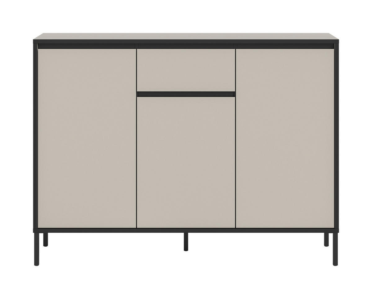 KOMMODE  in 136/101/38 cm  - Kaschmir/Schwarz, Design, Holzwerkstoff/Metall (136/101/38cm) - Livetastic