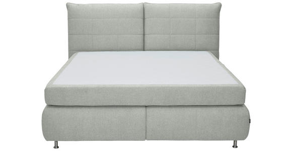 BOXSPRINGBETT 180/200 cm in Hellgrau - Edelstahlfarben/Hellgrau, KONVENTIONELL, Textil (180/200cm) - Dieter Knoll