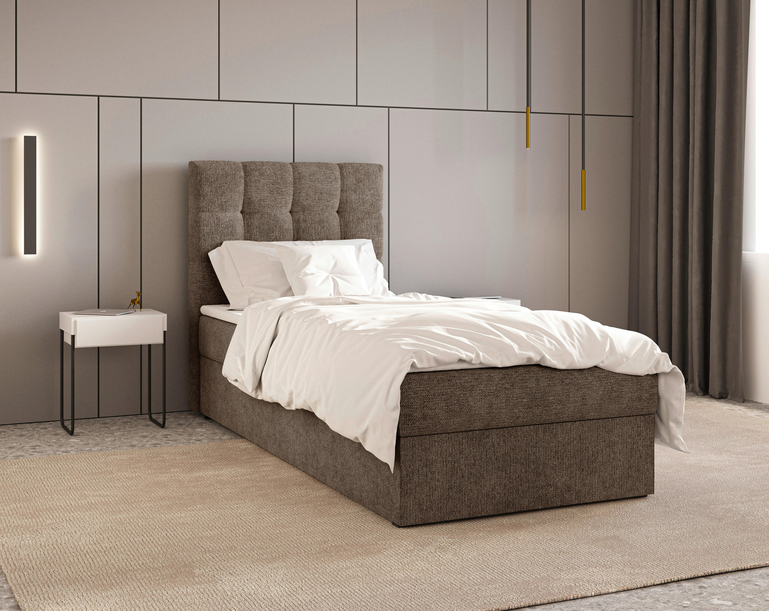 BOXBETT 90/200 cm  in Braun  - Schwarz/Braun, MODERN, Holz/Kunststoff (90/200cm) - Livetastic