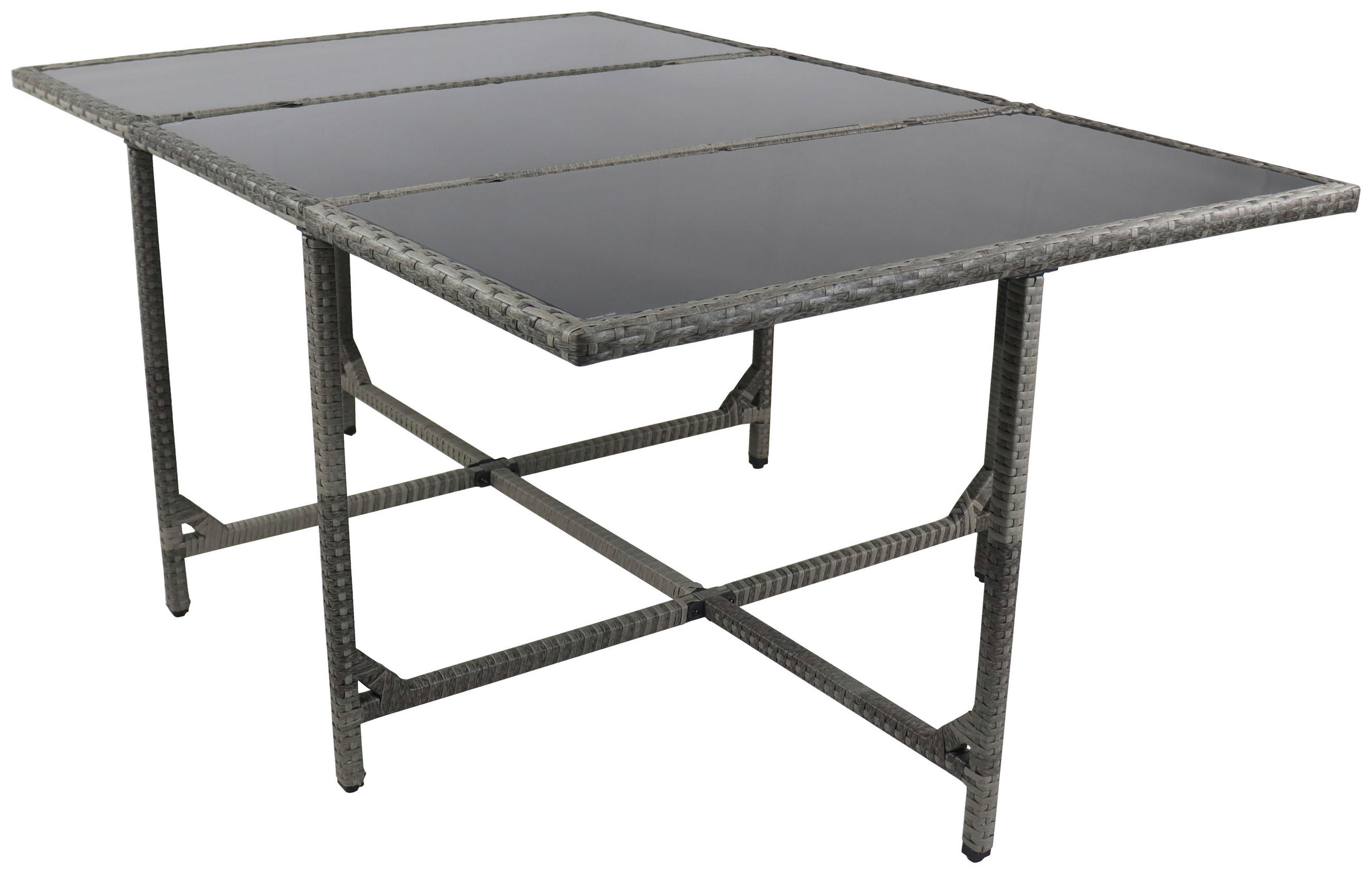 Gartentisch Klappbar Raloso Metall/Kunststoff/Glas L 170cm