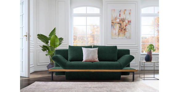SCHLAFSOFA in Chenille Grün - Schwarz/Grün, MODERN, Holz/Textil (212/89/102cm) - Dieter Knoll