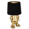 TISCHLEUCHTE 15/28 cm   - Goldfarben/Schwarz, Design, Keramik/Textil (15/28cm) - Novel