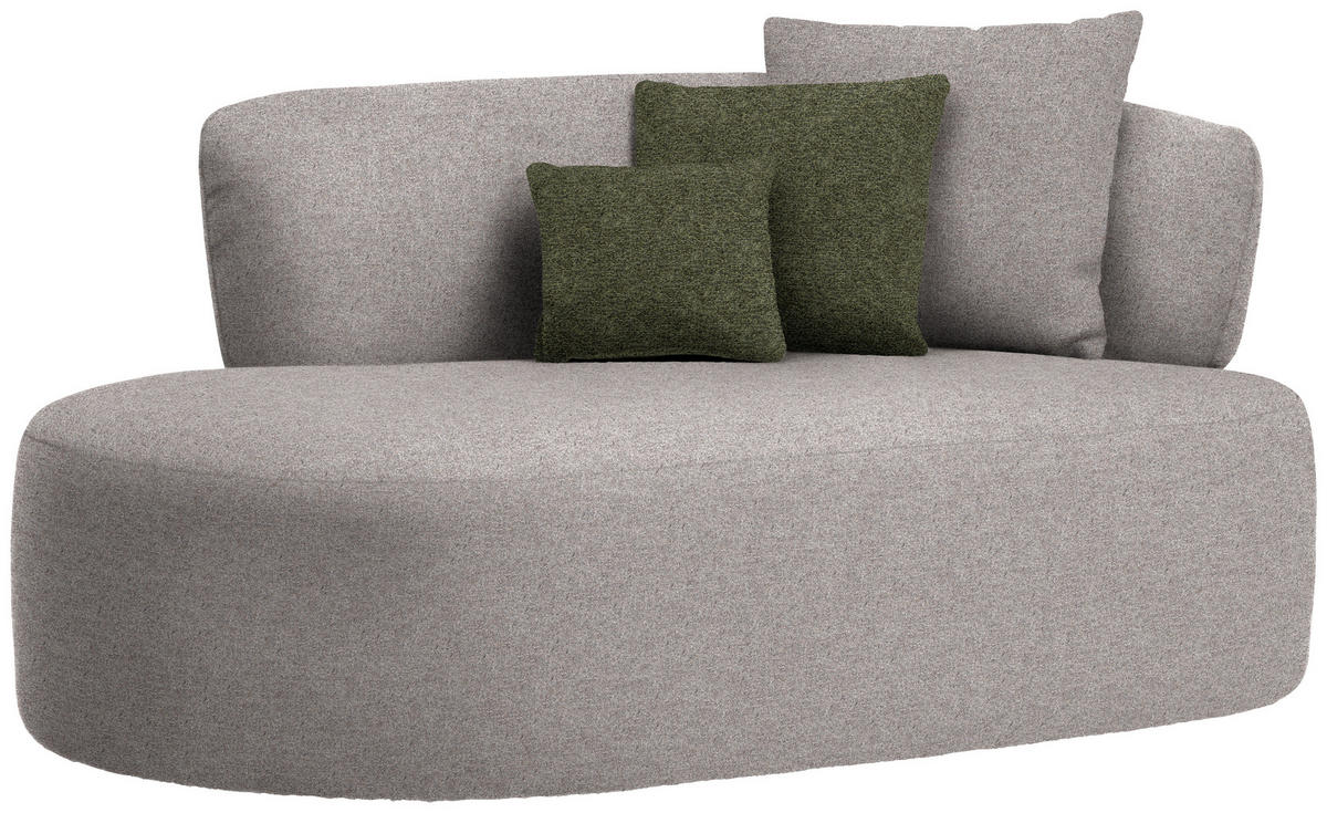 RÉCAMIERE in Chenille Grün, Greige  - Greige/Schwarz, MODERN, Kunststoff/Textil (166/86/105cm) - Hom`in