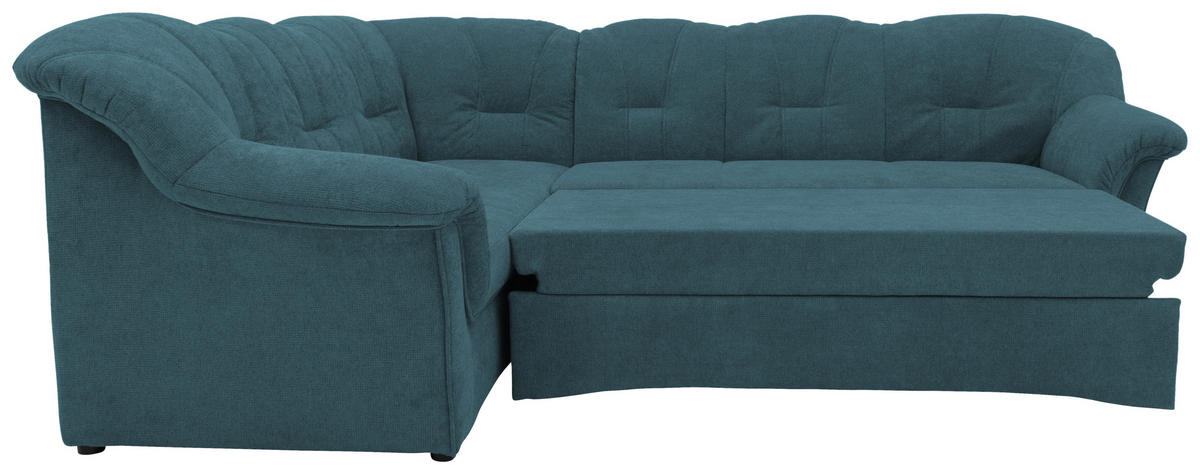 ECKSCHLAFSOFA in Mikrofaser Petrol  - Petrol/Schwarz, KONVENTIONELL, Kunststoff/Textil (192/243cm) - MID.YOU