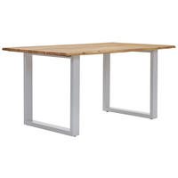 JEDÁLENSKÝ STÔL, akácia, biela, farba akácie, 160/90/76 cm - farba akácie/biela, Natur, kov/drevo (160/90/76cm) - Livetastic