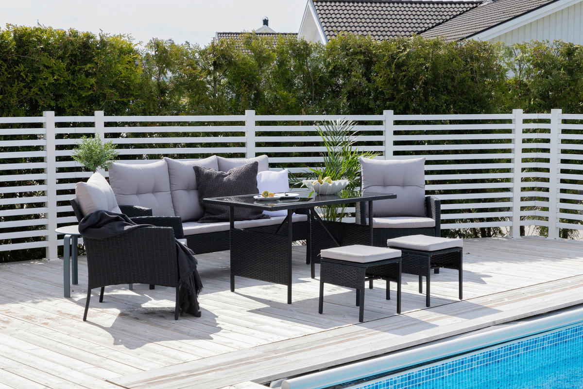 LOUNGESET  - grå/svart, Klassisk, plast - Gardenson
