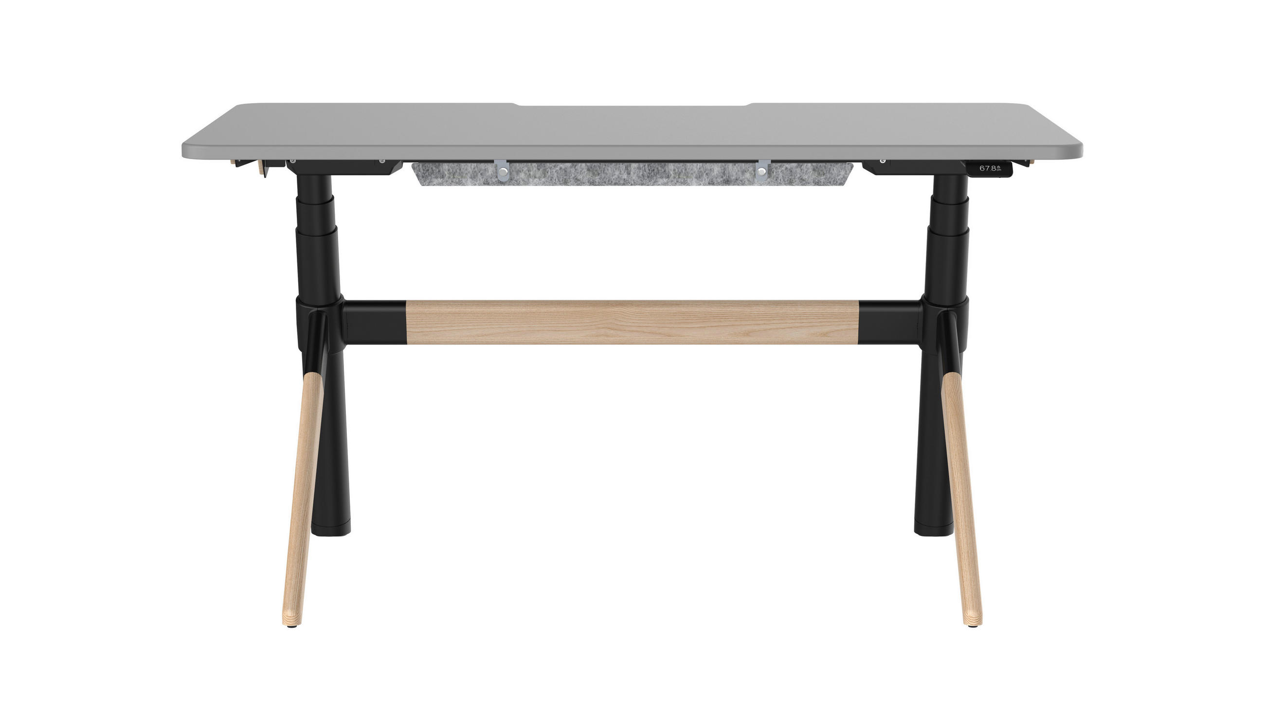 SCHREIBTISCH 135/70/65-130 cm  in Anthrazit, Grau, Eichefarben  - Eichefarben/Anthrazit, Design, Holzwerkstoff/Metall (135/70/65-130cm) - Voleo