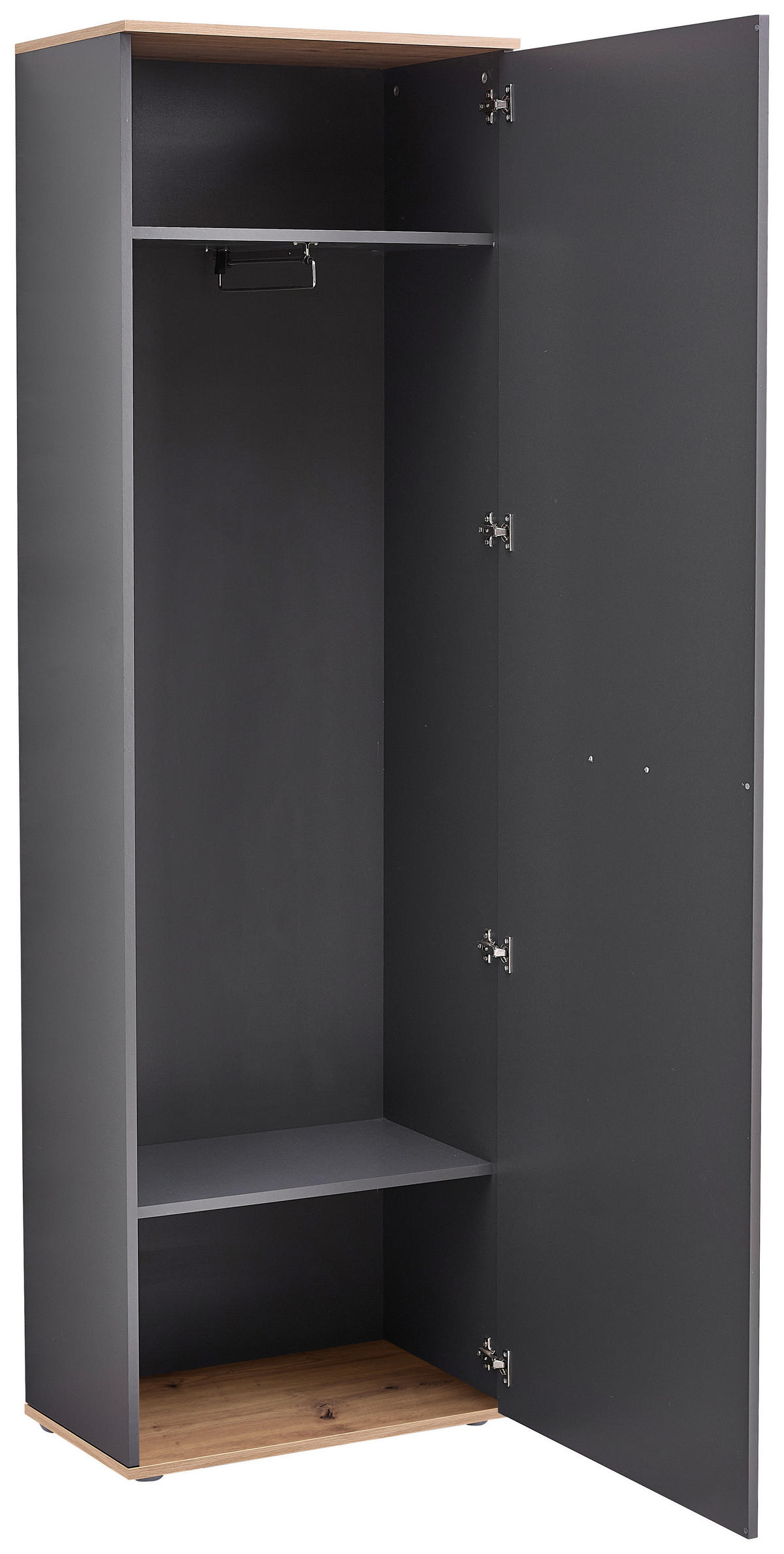 PREDSIEŇOVÁ SKRIŇA, antracitová, 60/199/38 cm - sivá/antracitová, Design, kompozitné drevo/plast (60/199/38cm) - Xora