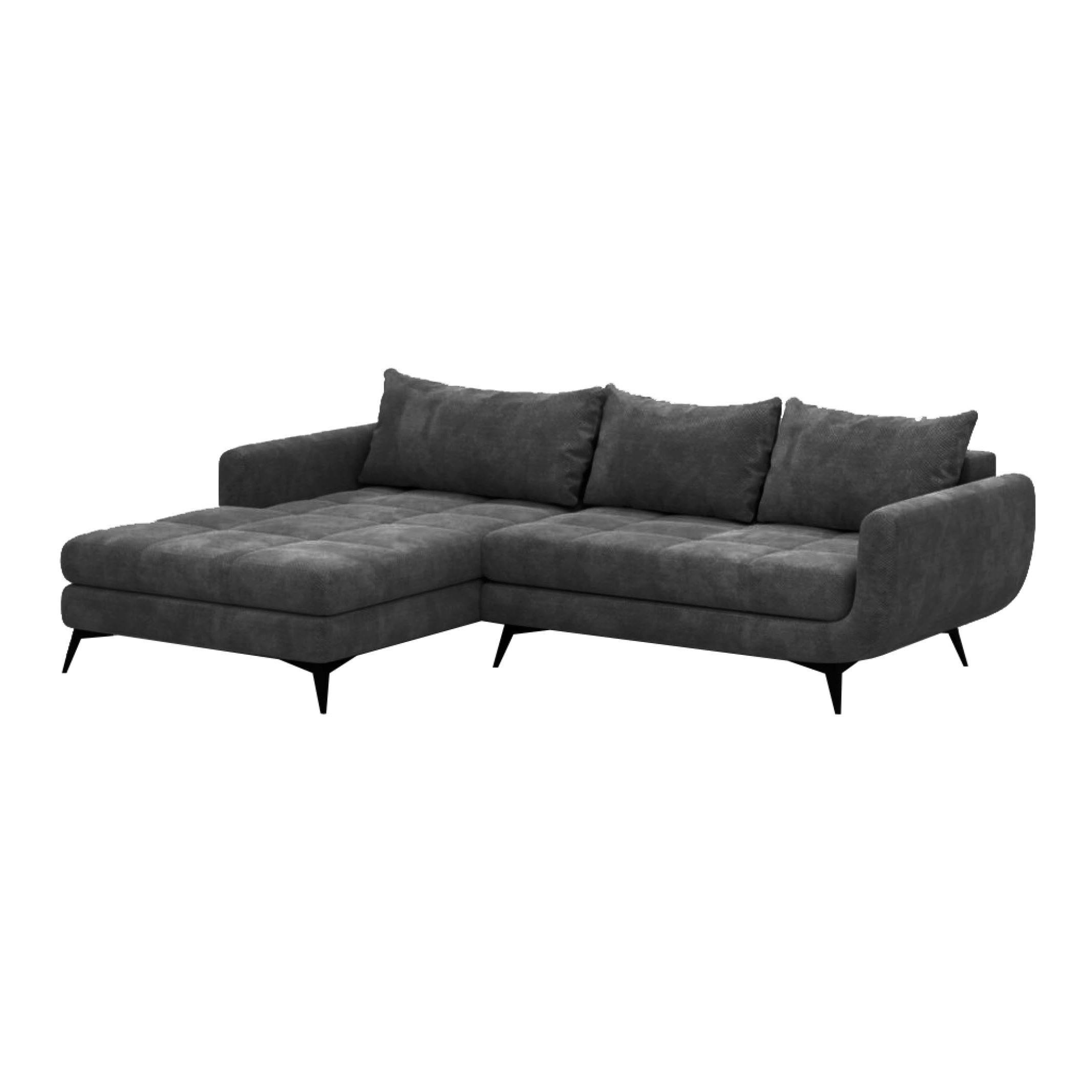 UGAONA GARNITURA bež  - bež/crna, Moderno, drvo (190/270/85cm) - Hom`in