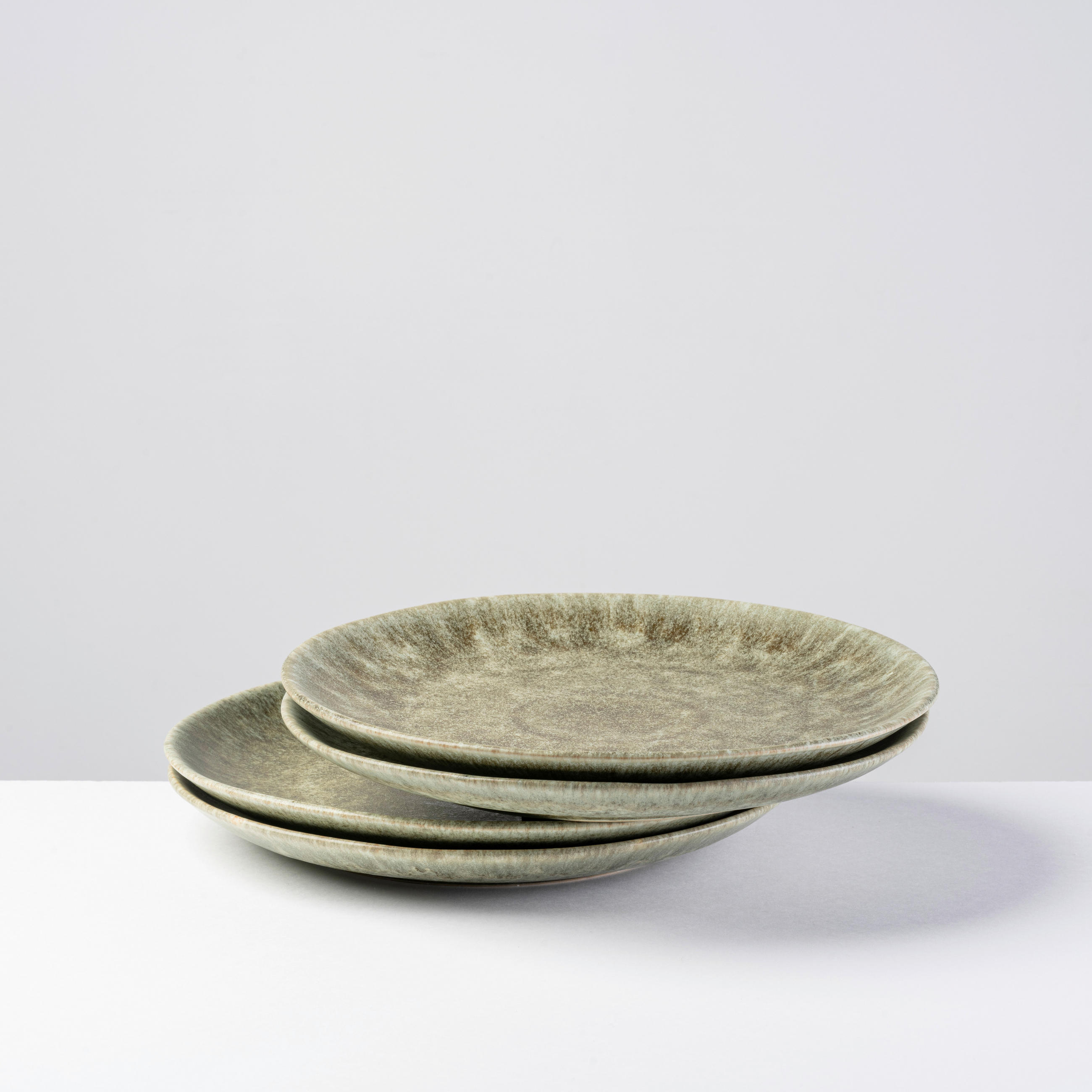 SPEISETELLERSET MOOS´N´STEIN 4-teilig  - Grün, Basics, Keramik (26,5/2,5cm) - Gipfelstück