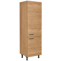 GERÄTEUMBAUSCHRANK 60/216,6/58 cm  Eichefarben  - Eichefarben/Schwarz, Modern, Holzwerkstoff/Metall (60/216,6/58cm) - Nobilia