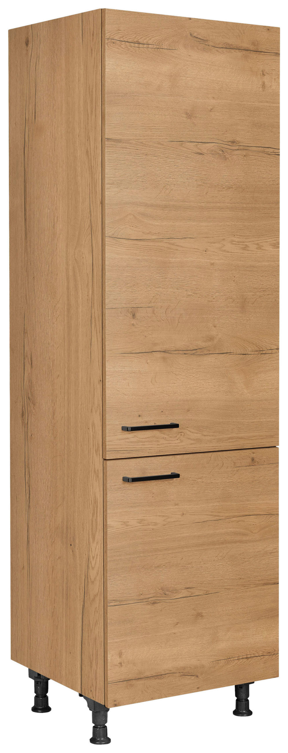 GERÄTEUMBAUSCHRANK 60/216,6/58 cm  Eichefarben  - Eichefarben/Schwarz, Modern, Holzwerkstoff/Metall (60/216,6/58cm) - Nobilia