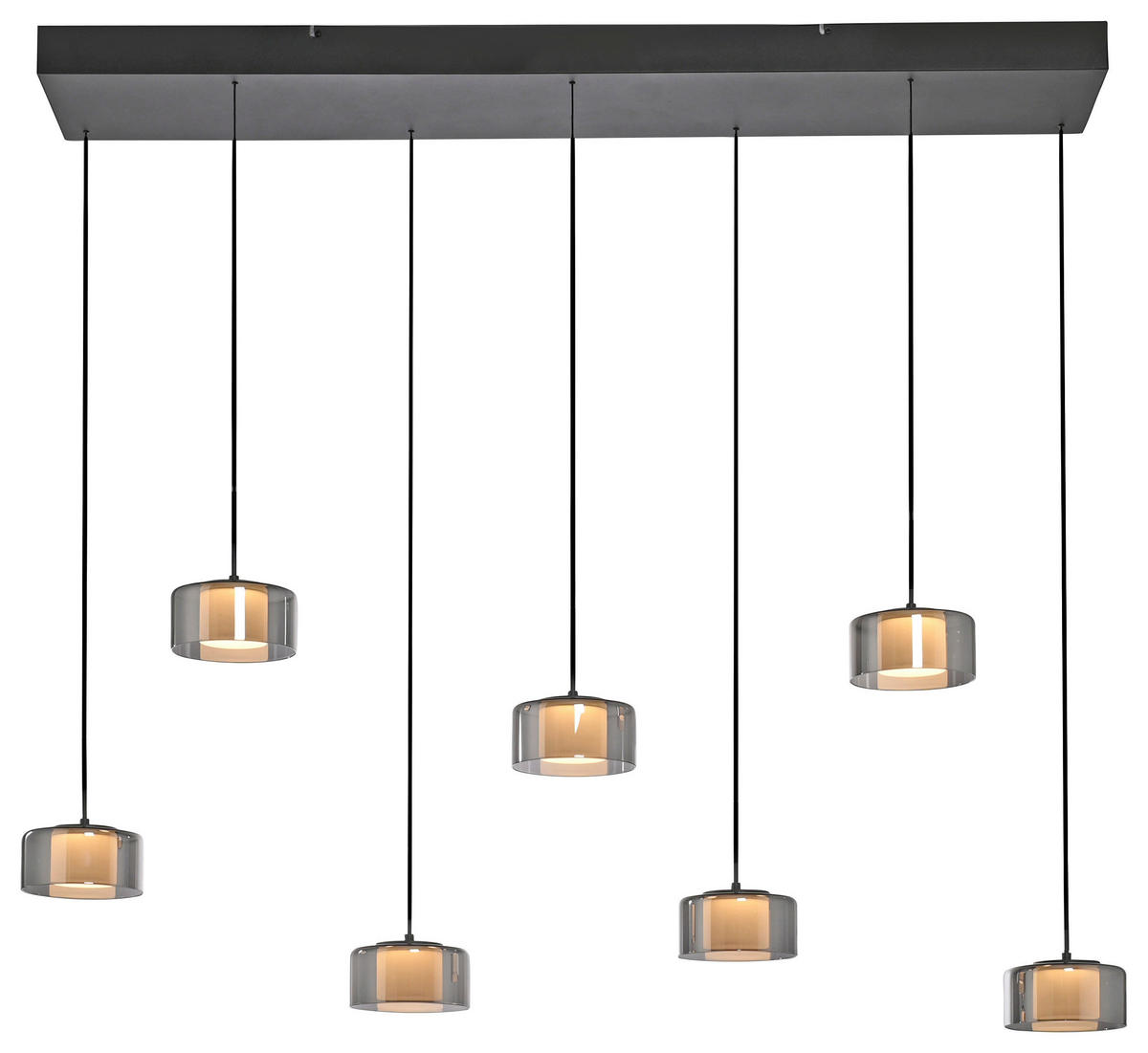 LED-HÄNGELEUCHTE 126/21/180 cm  - Schwarz, Design, Kunststoff/Metall (126/21/180cm) - Paul Neuhaus