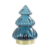 LED-TISCHLEUCHTE 12/12/18 cm  - Blau/Goldfarben, Basics, Glas (12/12/18cm)