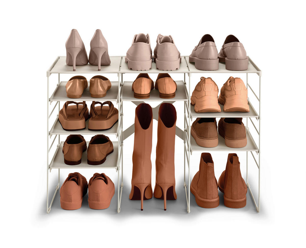 SCHUHREGAL Grauweiß  - Grauweiß, Basics, Kunststoff/Metall (75,8/51,2/35cm) - Joseph Joseph