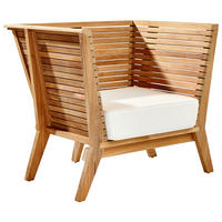 GARTENSESSEL Teakholz Teakfarben  - Weiß/Teakfarben, MODERN, Holz/Textil (95/83/69cm) - Jan Kurtz