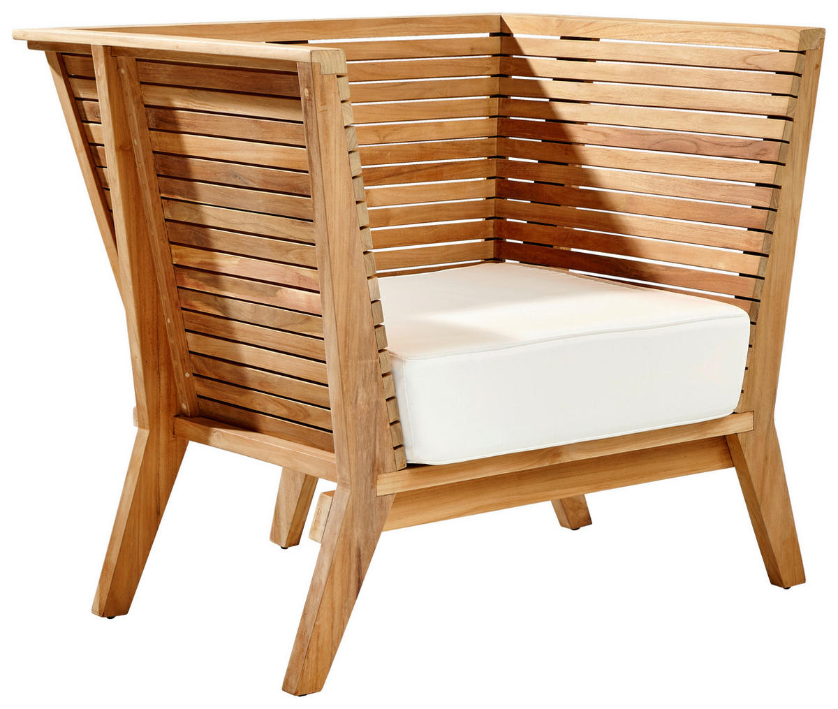 GARTENSESSEL Teakholz Teakfarben  - Weiß/Teakfarben, MODERN, Holz/Textil (95/83/69cm) - Jan Kurtz