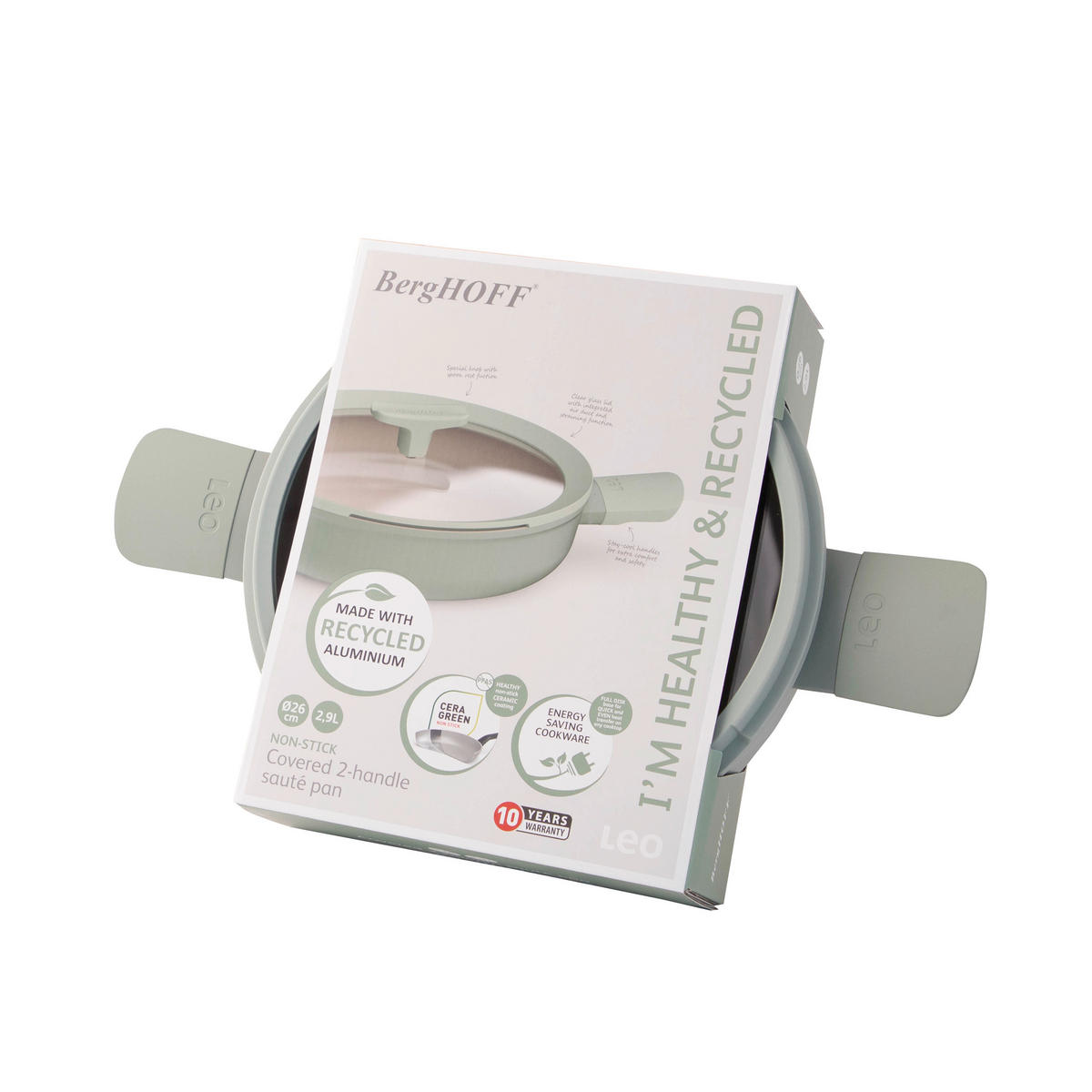 KASSEROLLE Leo 2.9 l  - Salbeigrün, Basics, Metall (26/11cm) - BergHOFF