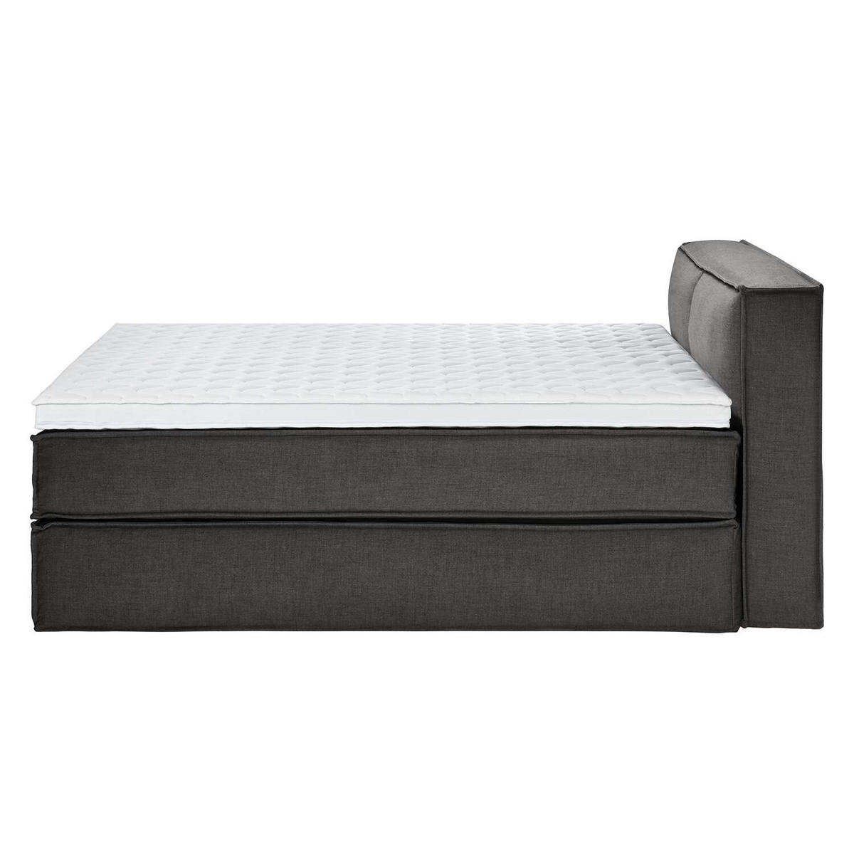 BOXSPRINGBETT 180/200 cm  in Anthrazit  - Anthrazit/Schwarz, Design, Textil (180/200cm) - home24