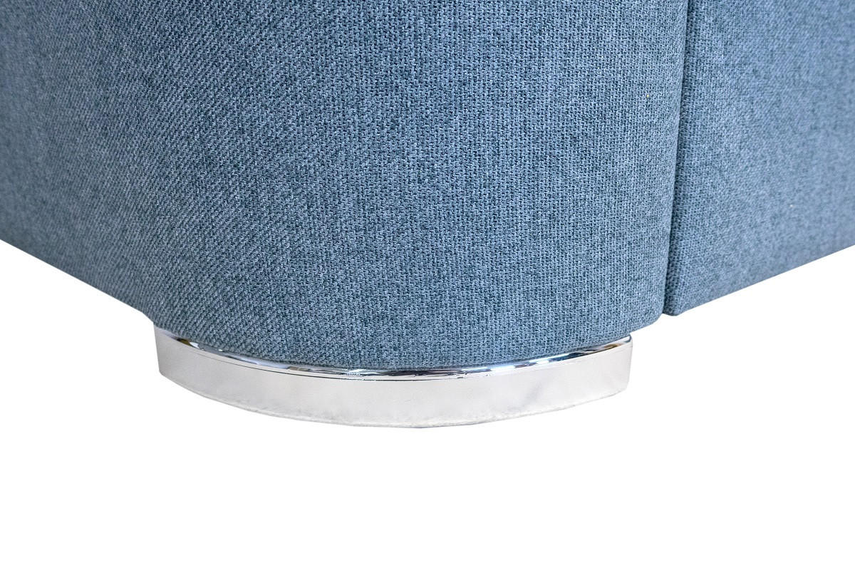 SAROKKANAPÉ textil kék  - krómszínű/kék, Basics, műanyag/textil (264/83/248cm) - Andante