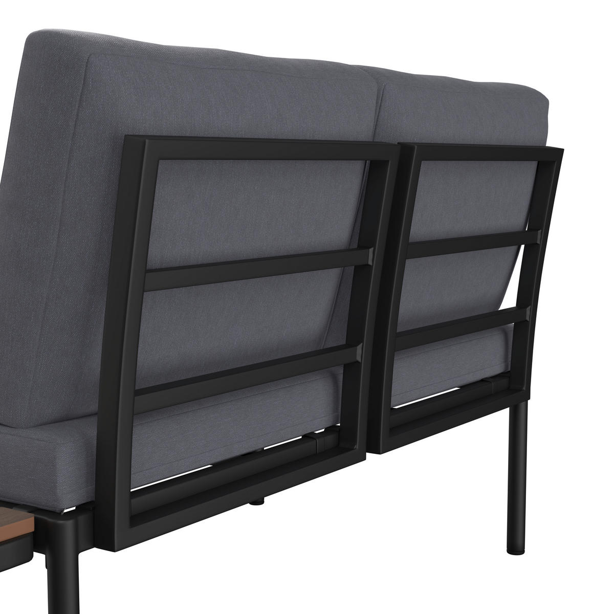 LOUNGEGARNITUR Aluminium  - Dunkelgrau/Naturfarben, MODERN, Kunststoff/Textil (134/70/68cm) - Ambia Garden