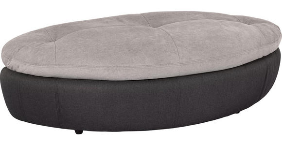 HOCKER in Textil Grau, Schwarz - Schwarz/Grau, Design, Kunststoff/Textil (155/47/78cm) - Hom`in