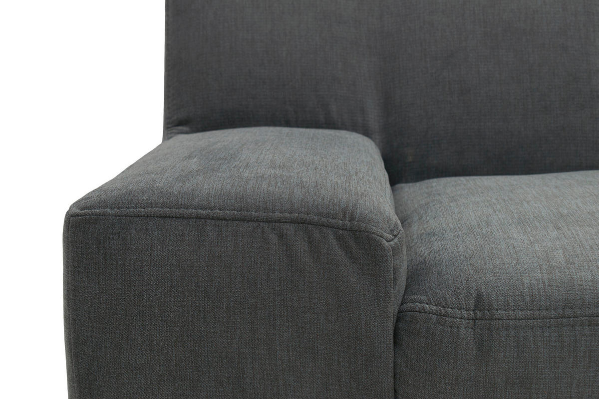 WOHNLANDSCHAFT in Webstoff Dunkelgrau  - Wengefarben/Dunkelgrau, Design, Holz/Textil (212/328/153cm) - MID.YOU