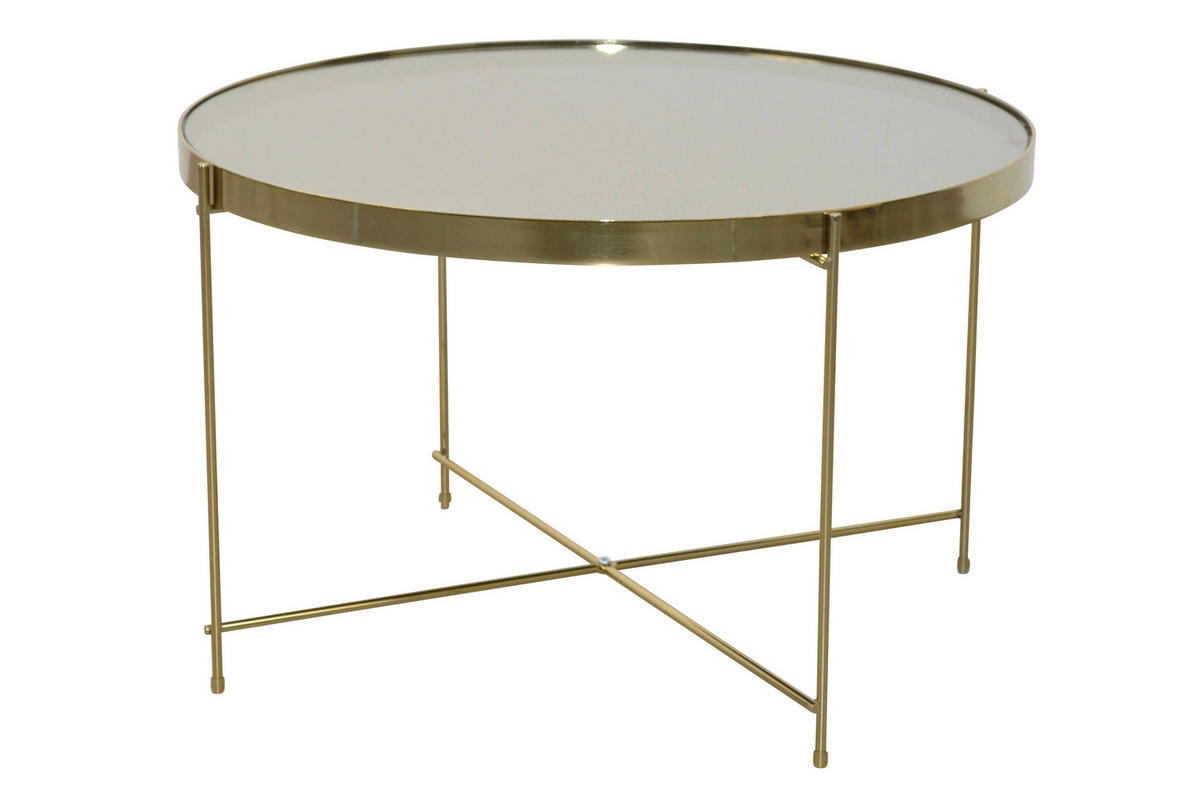COUCHTISCH Spiegelglas 62,5/62,5/38 cm rund Champagner  - Champagner, Design, Glas/Metall (62,5/62,5/38cm) - MID.YOU