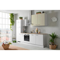 KÜCHENBLOCK 280 cm   Eichefarben, Hellgrau, Hellgrün  - Eichefarben/Hellgrau, Basics, Holzwerkstoff/Metall (280cm) - Impuls