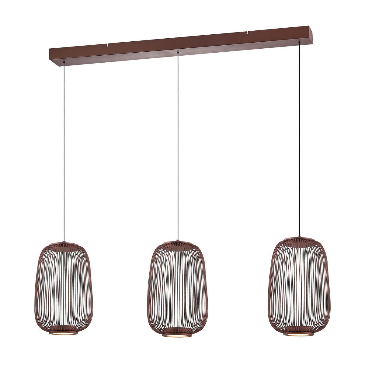 LED-HÄNGELEUCHTE Cage 102,5/22,5/50-150 cm  - Braun, Design, Kunststoff/Metall (102,5/22,5/50-150cm) - Dieter Knoll