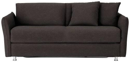 SCHLAFSOFA in Textil Dunkelbraun  - Chromfarben/Dunkelbraun, Modern, Textil/Metall (194/85/100cm) - Bali
