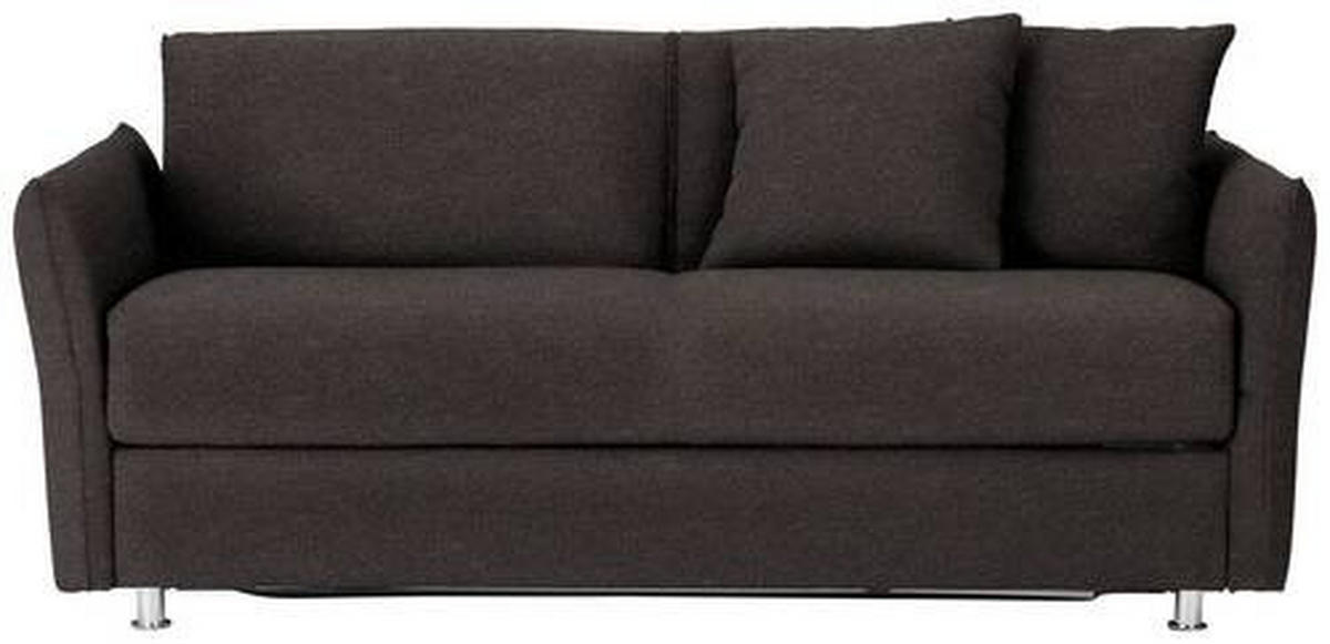 SCHLAFSOFA in Textil Dunkelbraun  - Chromfarben/Dunkelbraun, Modern, Textil/Metall (194/85/100cm) - Bali