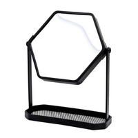 SCHMINKSPIEGEL  - Schwarz, Basics, Glas/Metall (19/23cm) - Sadena