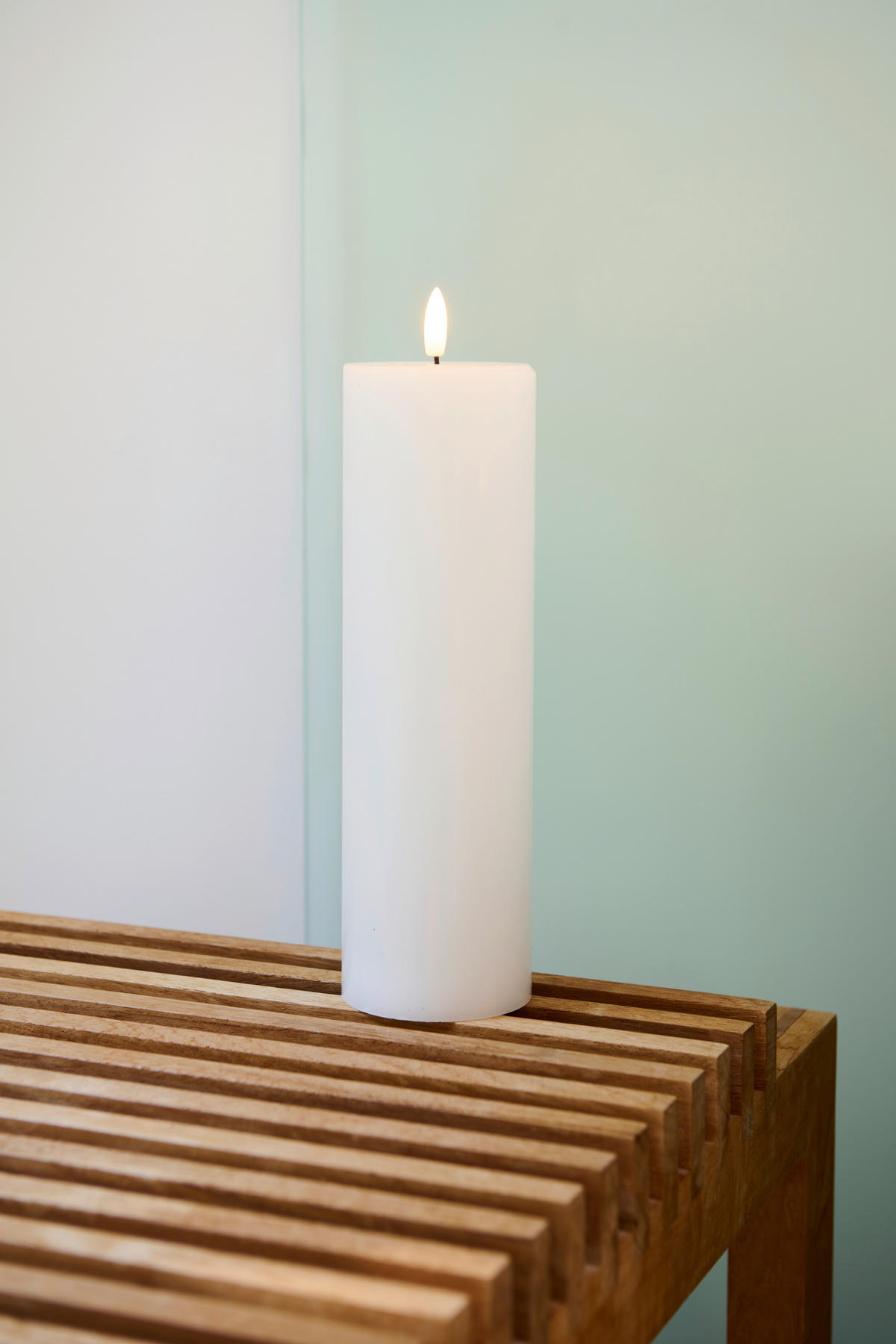 LED-KERZE  - Weiß, Basics, Naturmaterialien (7,5/25cm)