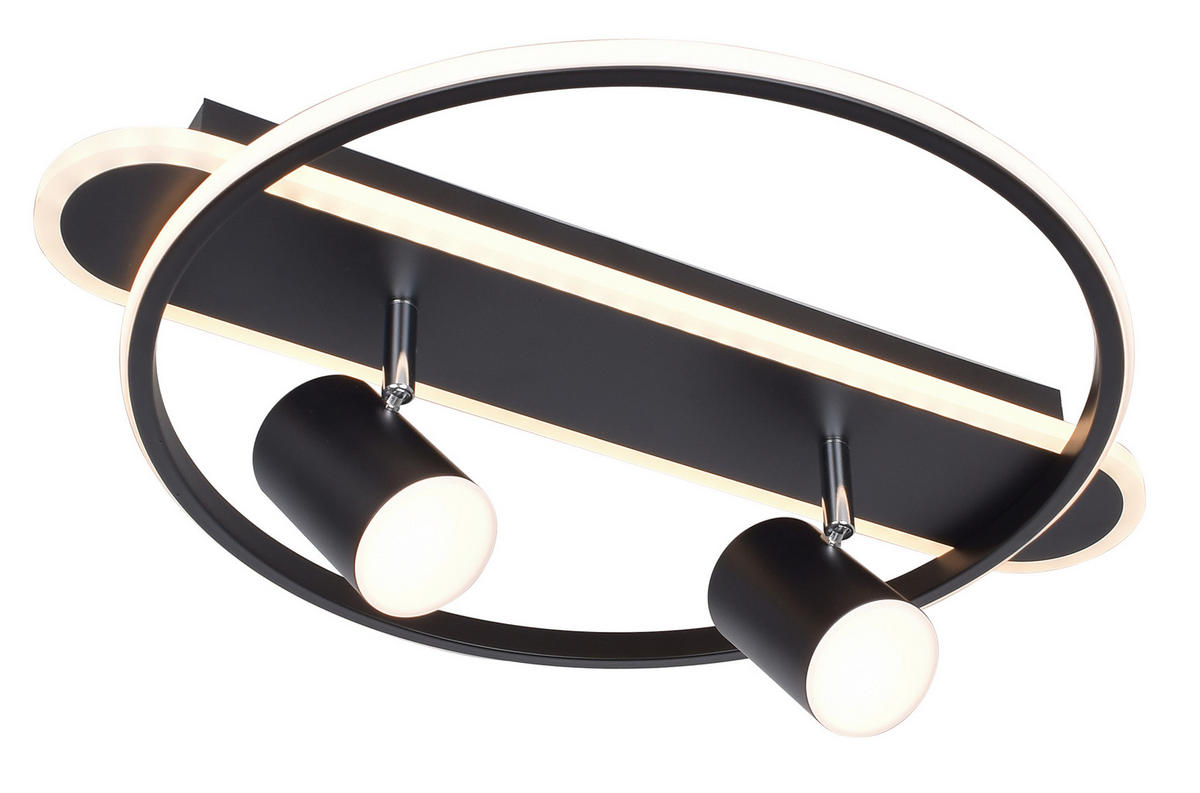 LED MENNYEZETI LÁMPA - fekete, Trend, műanyag/fém (40/50/17cm) - Novel