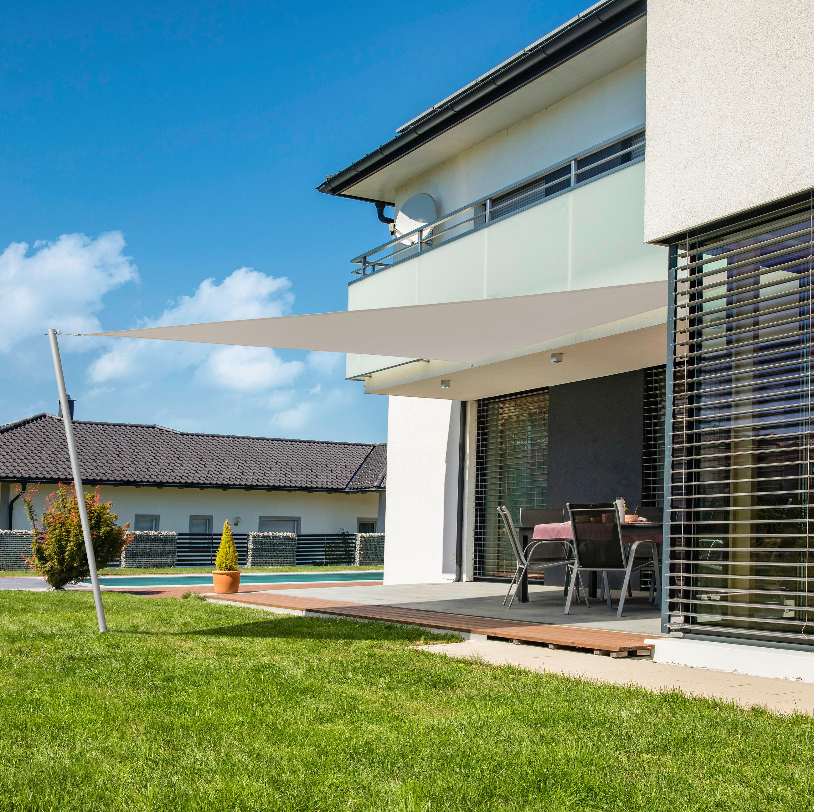 ZAHRADNÍ PLACHTA PROTI SLUNCI 500/500/500 cm  - krémová, Basics, plast (500/500/500cm)