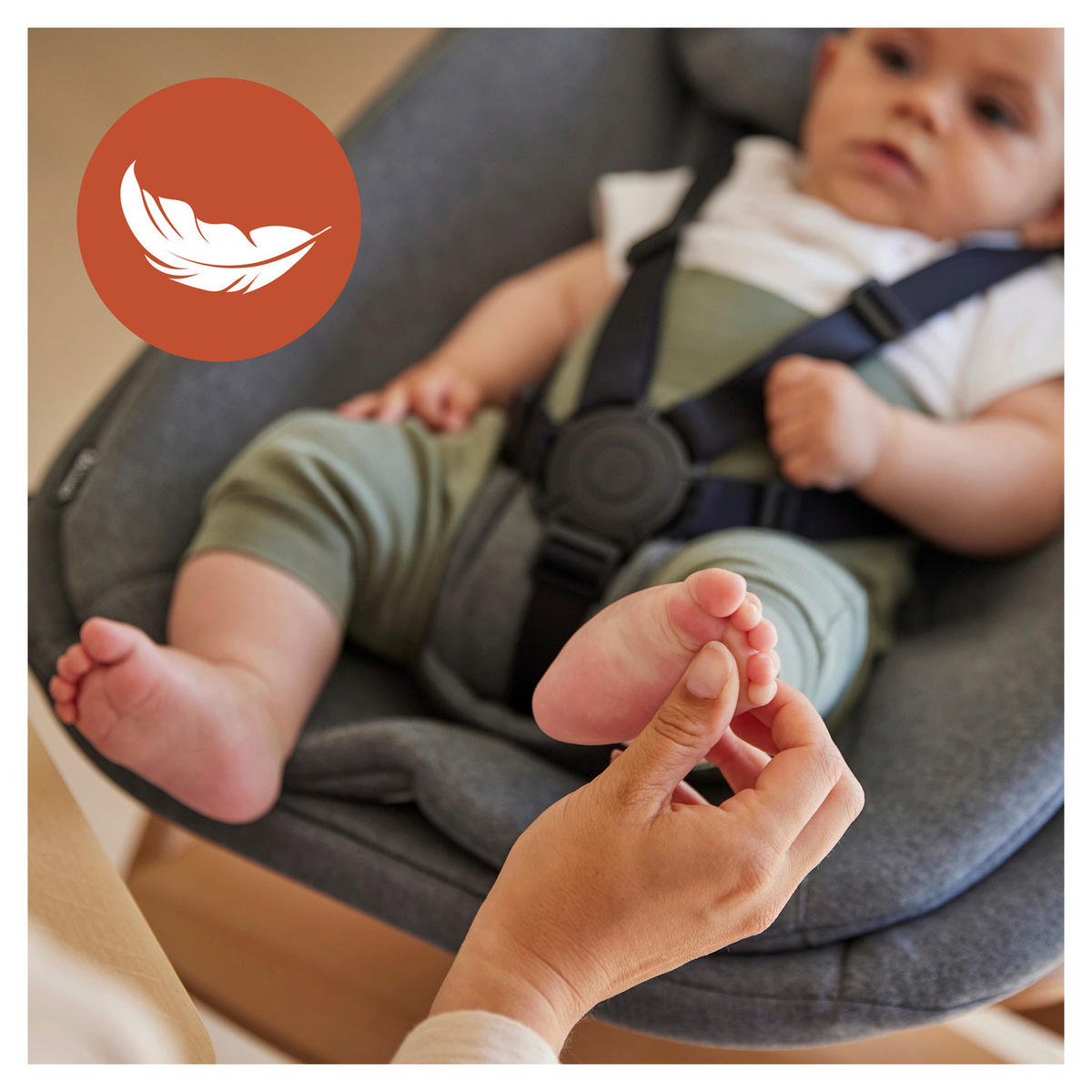 KOMBIHOCHSTUHL Alpha Newborn Set Pro  - Hellbraun/Hellgrau, Basics, Holz/Textil (50/103,5/67cm) - Hauck