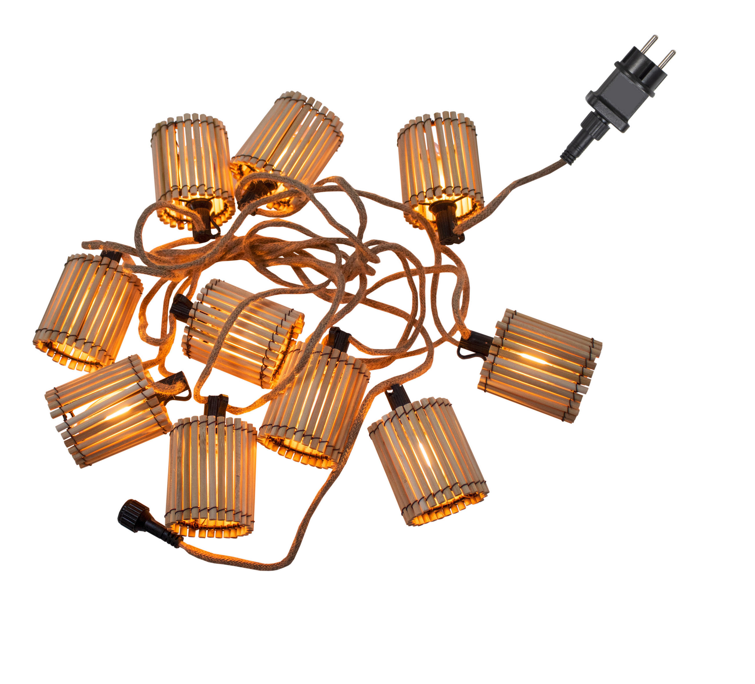 LICHTERKETTE 800 cm  - Braun/Nickelfarben, Natur, Naturmaterialien (800cm) - New Garden