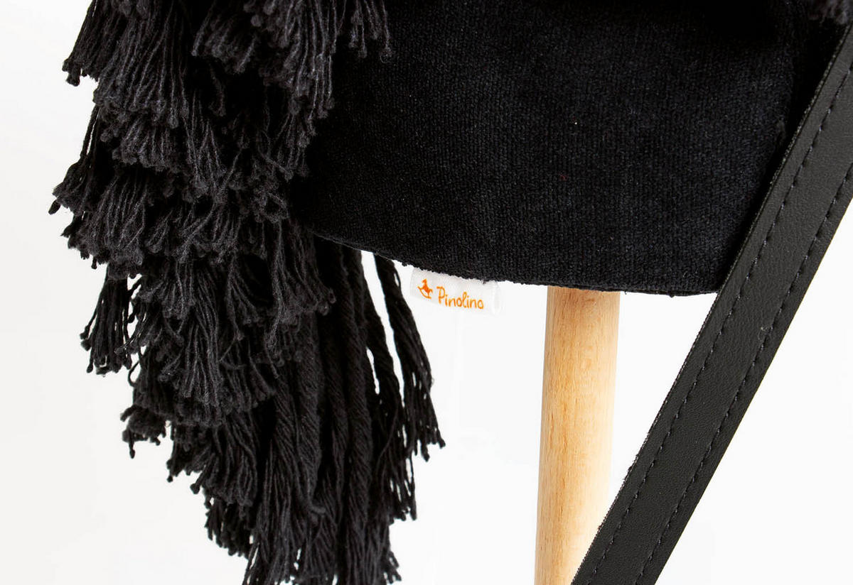 STECKENPFERD SPIRIT  - Schwarz/Naturfarben, Basics, Textil (24/65/12cm) - Pinolino