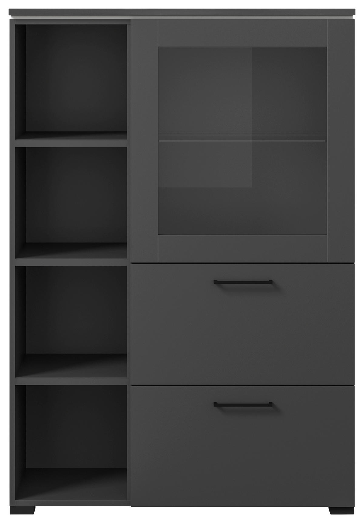 VITRINEGraphitfarben  - Anthrazit/Graphitfarben, Design, Glas/Holzwerkstoff (100/143,3/41,9cm) - Cantus