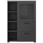 VITRINE  in Graphitfarben  - Anthrazit/Graphitfarben, Design, Glas/Holzwerkstoff (100/143,3/41,9cm) - Cantus