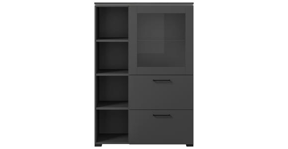 VITRINE  in Graphitfarben  - Anthrazit/Graphitfarben, Design, Glas/Holzwerkstoff (100/143,3/41,9cm) - Cantus