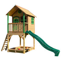 SPIELTURM 370/291/191 cm SPIELTURM SARAH  - Braun/Grün, KONVENTIONELL, Holz/Kunststoff (370/291/191cm) - Ambia Garden